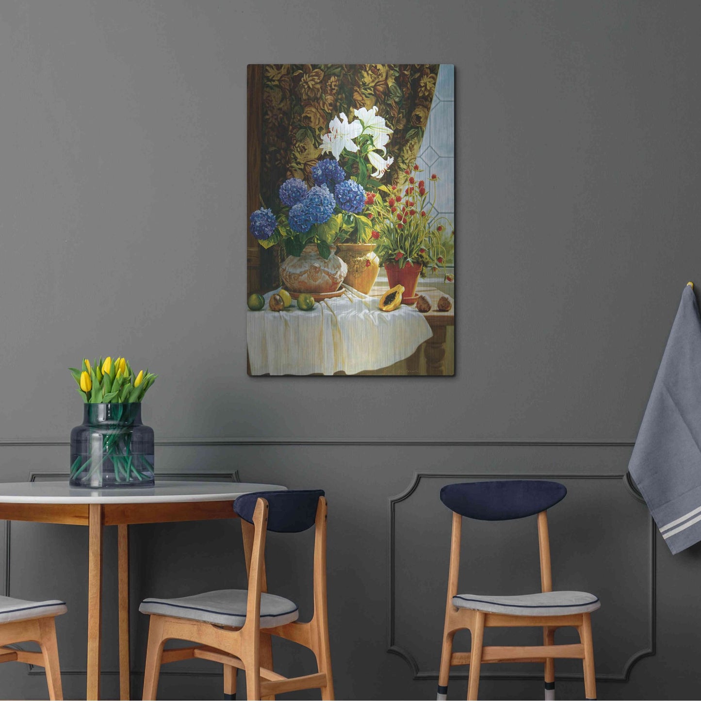 Luxe Metal Art ' Summer garden' by Robin Anderson, Metal Wall Art,24x36