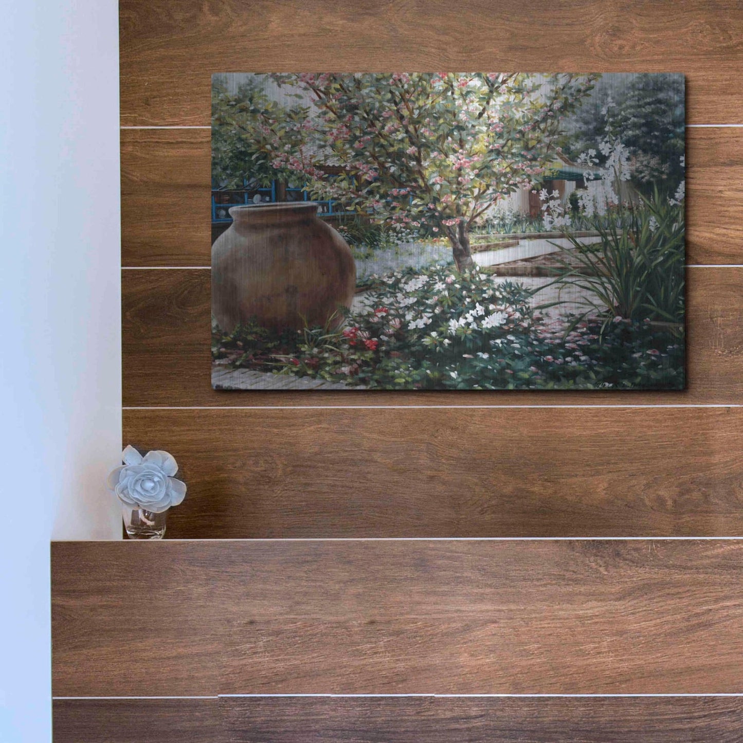 Luxe Metal Art 'The Cottage' by Robin Anderson, Metal Wall Art,16x12