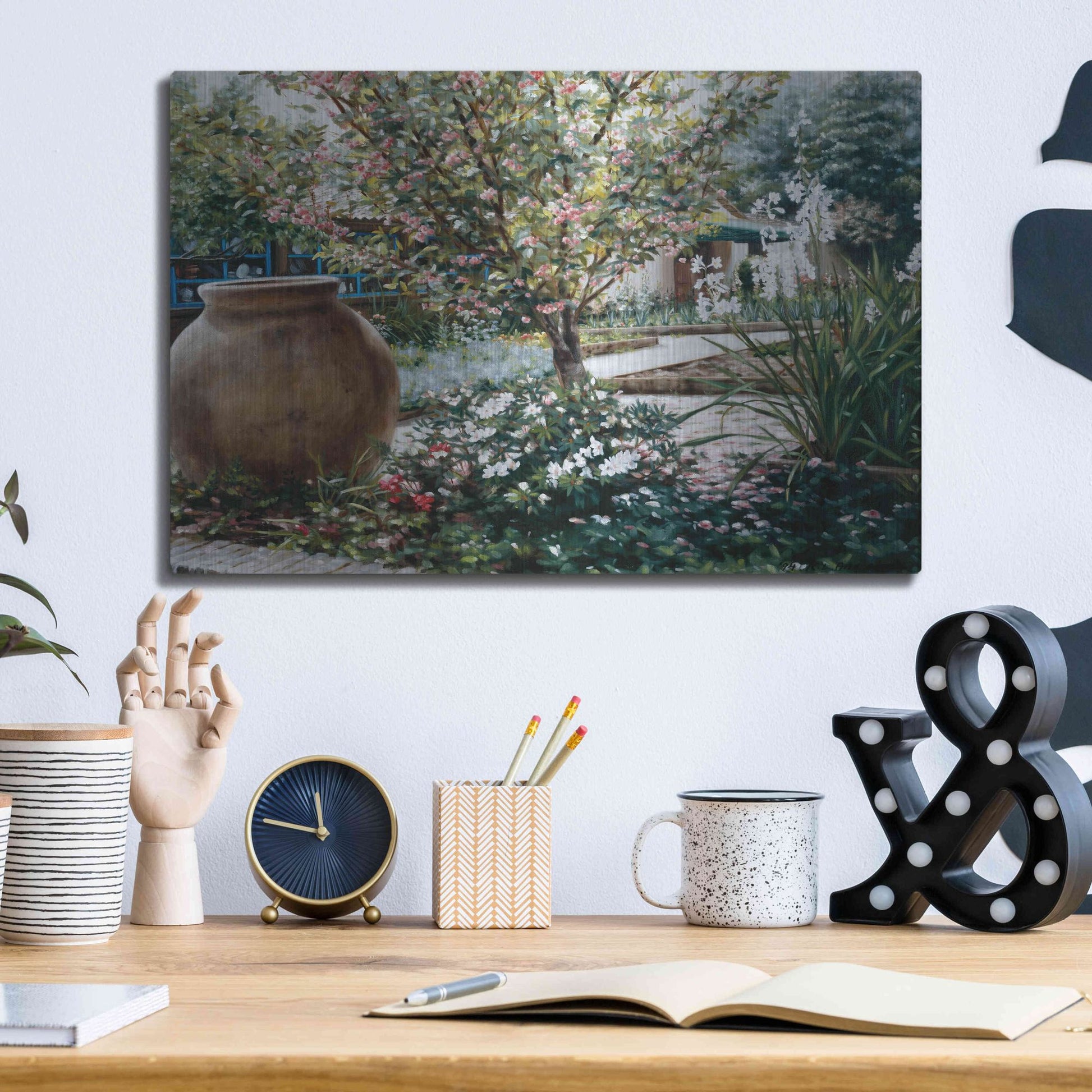 Luxe Metal Art 'The Cottage' by Robin Anderson, Metal Wall Art,16x12