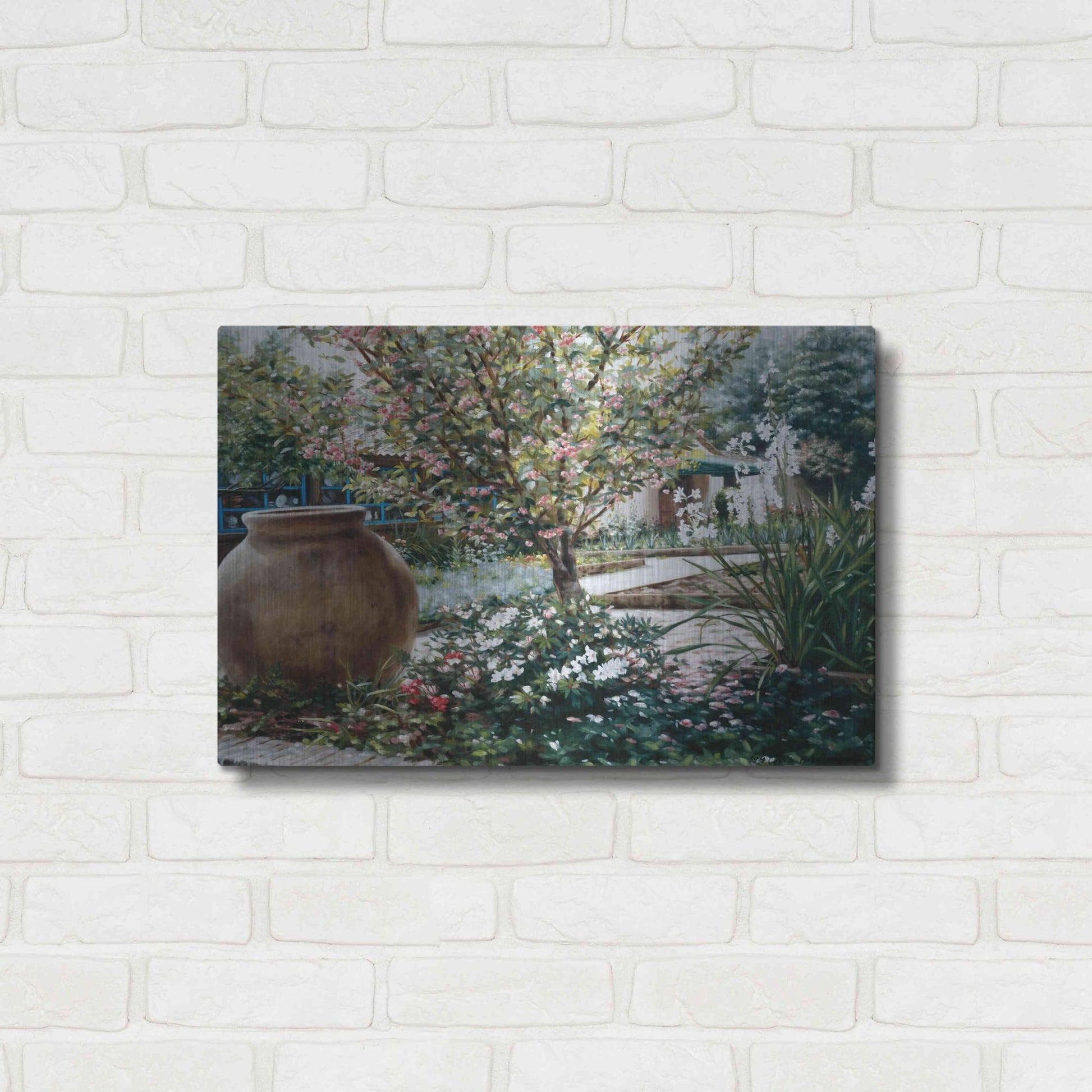 Luxe Metal Art 'The Cottage' by Robin Anderson, Metal Wall Art,24x16