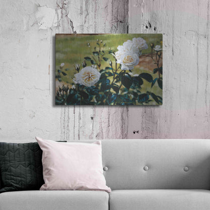 Luxe Metal Art 'White Roses' by Robin Anderson, Metal Wall Art,36x24