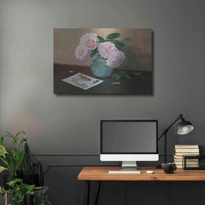 Luxe Metal Art 'Pink Floral' by Robin Anderson, Metal Wall Art,36x24