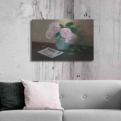 Luxe Metal Art 'Pink Floral' by Robin Anderson, Metal Wall Art,36x24