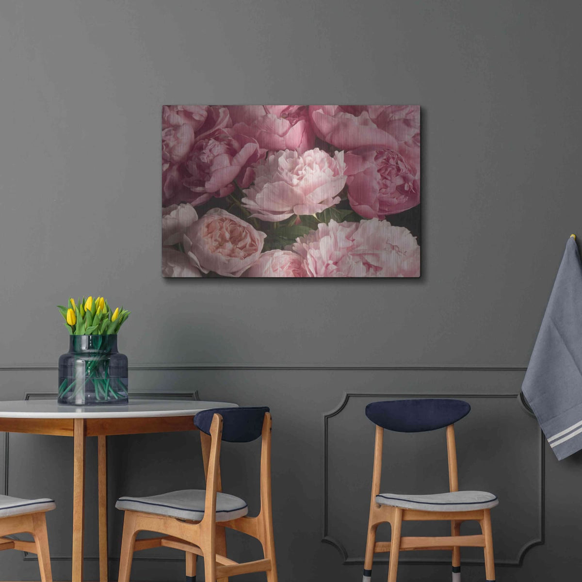 'Pink Petals' by Leah McLean – Metal Wall Art, 36x24 room view