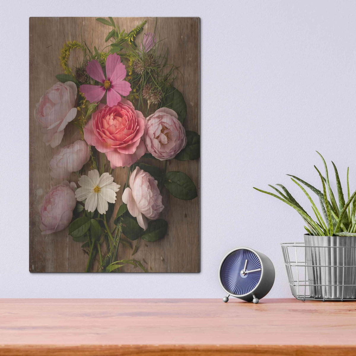 'Rosy Posy' by Leah McLean – Metal Wall Art, 12x16 room view