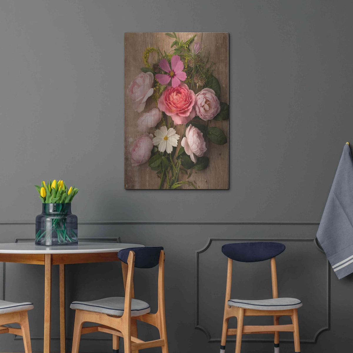 'Rosy Posy' by Leah McLean – Metal Wall Art, 24x36 room view