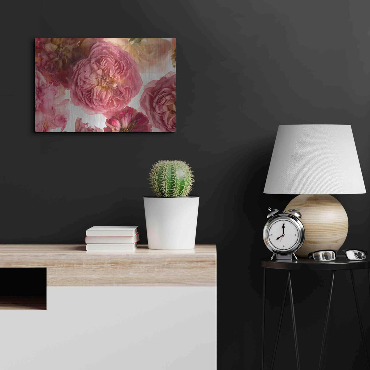 'Rose on White' by Leah McLean – Metal Wall Art, 24x16 room view