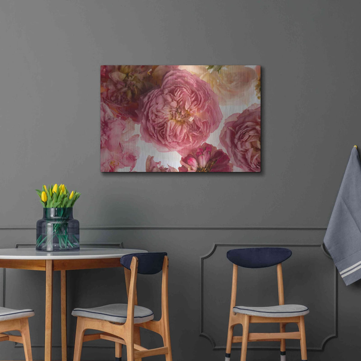 'Rose on White' by Leah McLean – Metal Wall Art, 36x24 room view