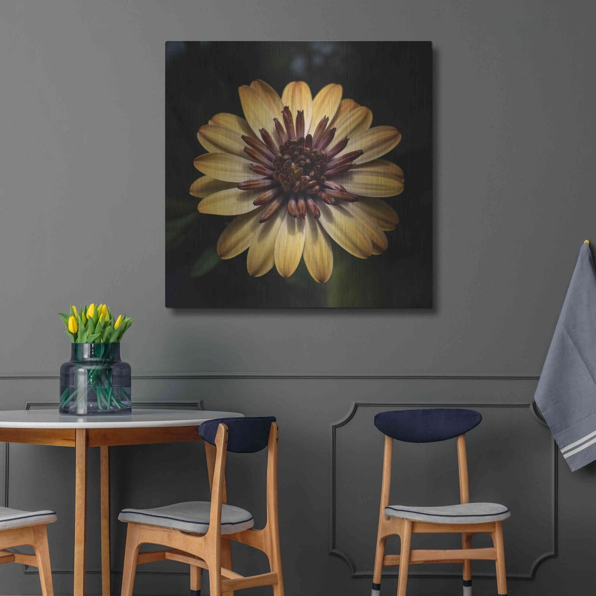 'Sunny Bloom' by Leah McLean – Metal Wall Art, 36x36 room view