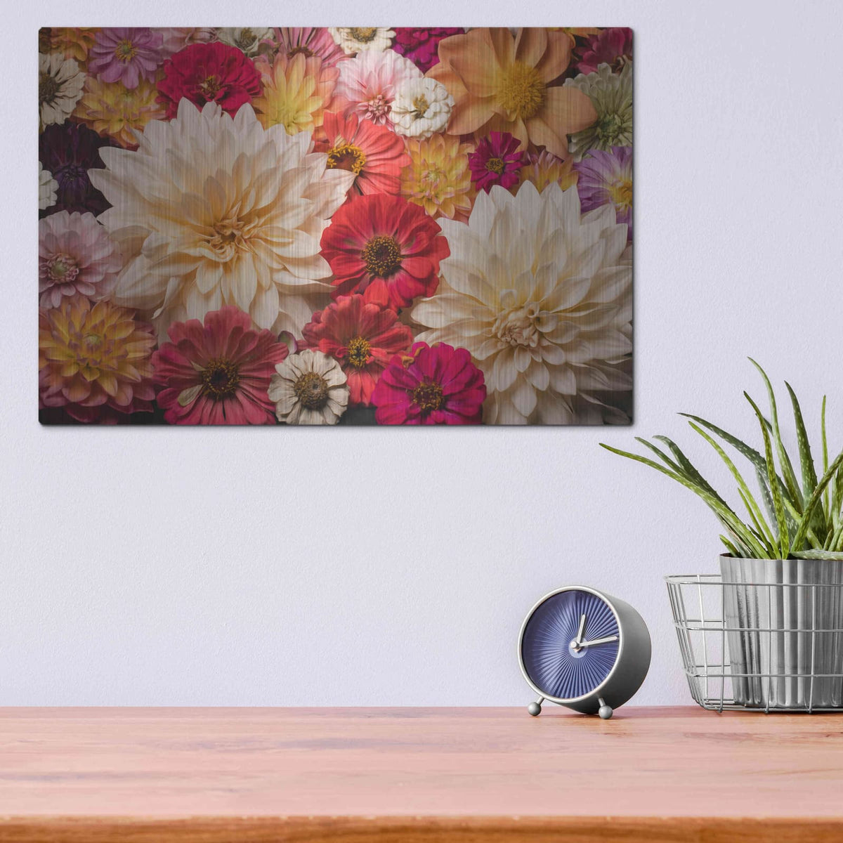 'Dahlia Dream Scape' by Leah McLean – Metal Wall Art, 16x12 room view