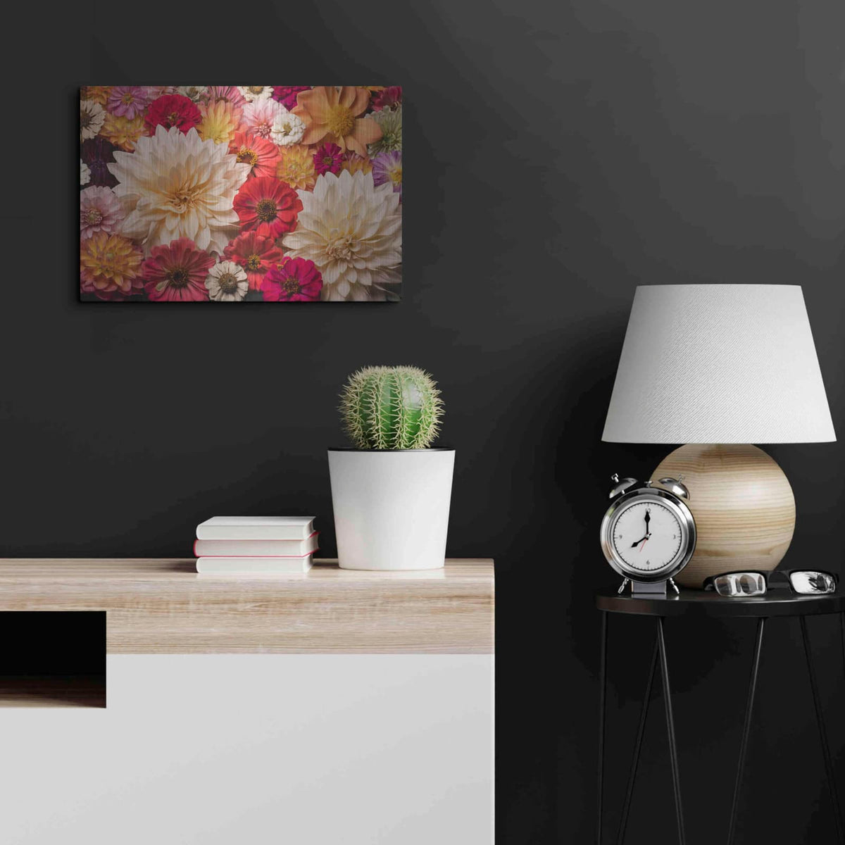 'Dahlia Dream Scape' by Leah McLean – Metal Wall Art, 24x16 room view