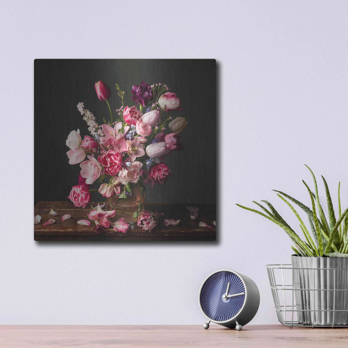 'Spring Glory Tulips' by Leah McLean – Metal Wall Art, 12x12 room view