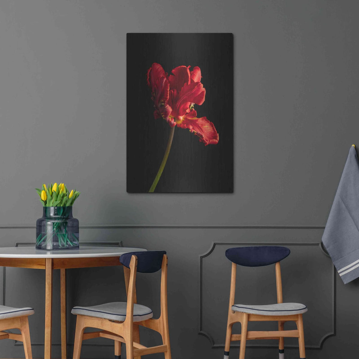 'Rippled Red Beauty' by Leah McLean – Metal Wall Art, 24x36 room view
