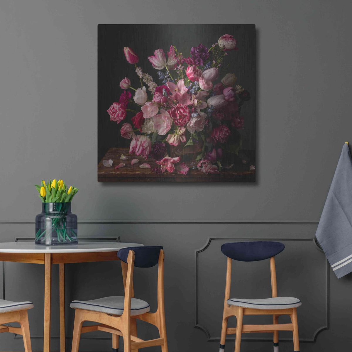 'Spring Blooms in the Pink' by Leah McLean – Metal Wall Art, 36x36 room view