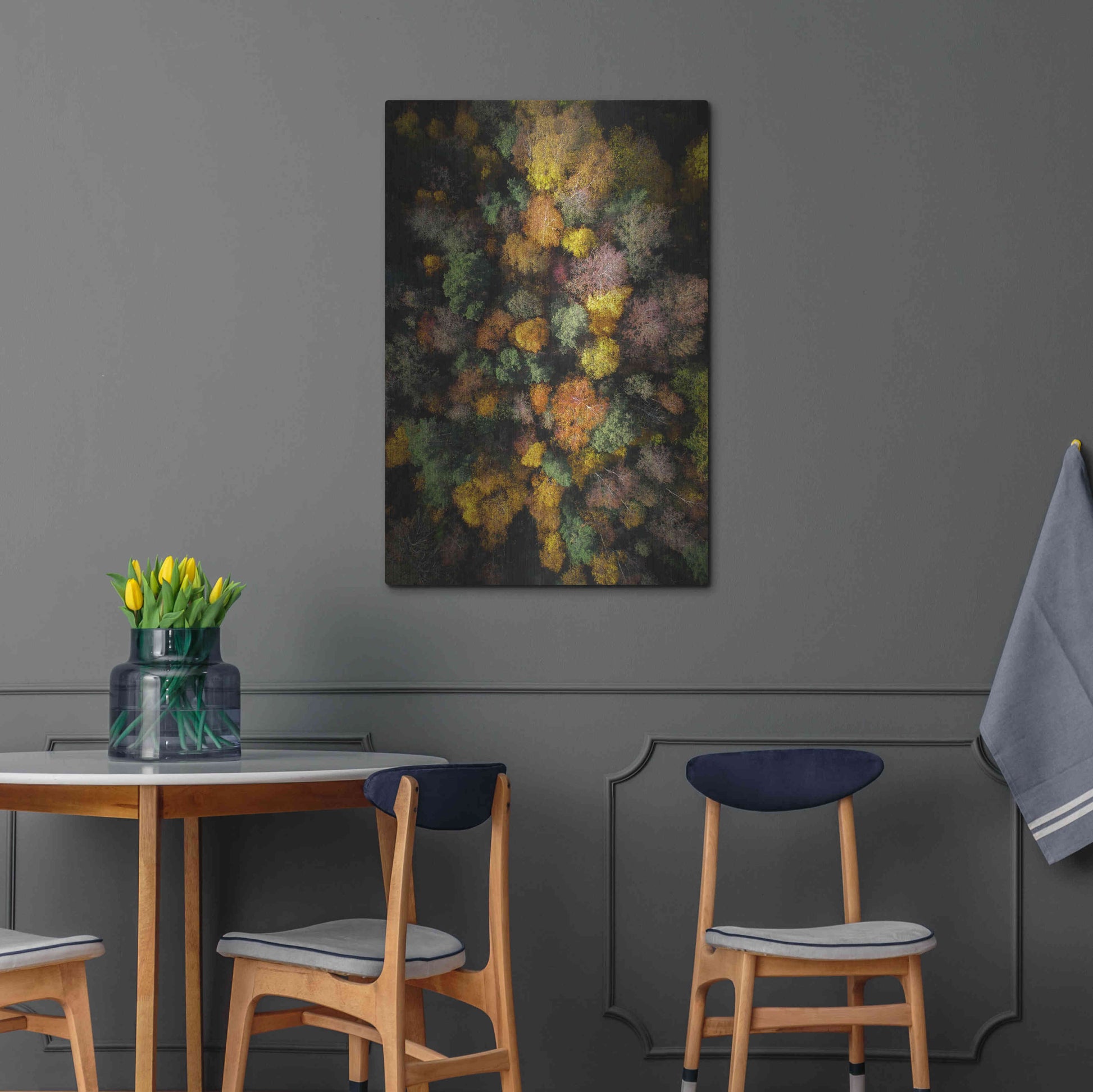 Luxe Metal Art 'Autumn Forest - Aerial Photography' by Nicklas Gustafsson, Metal Wall Art,24x36