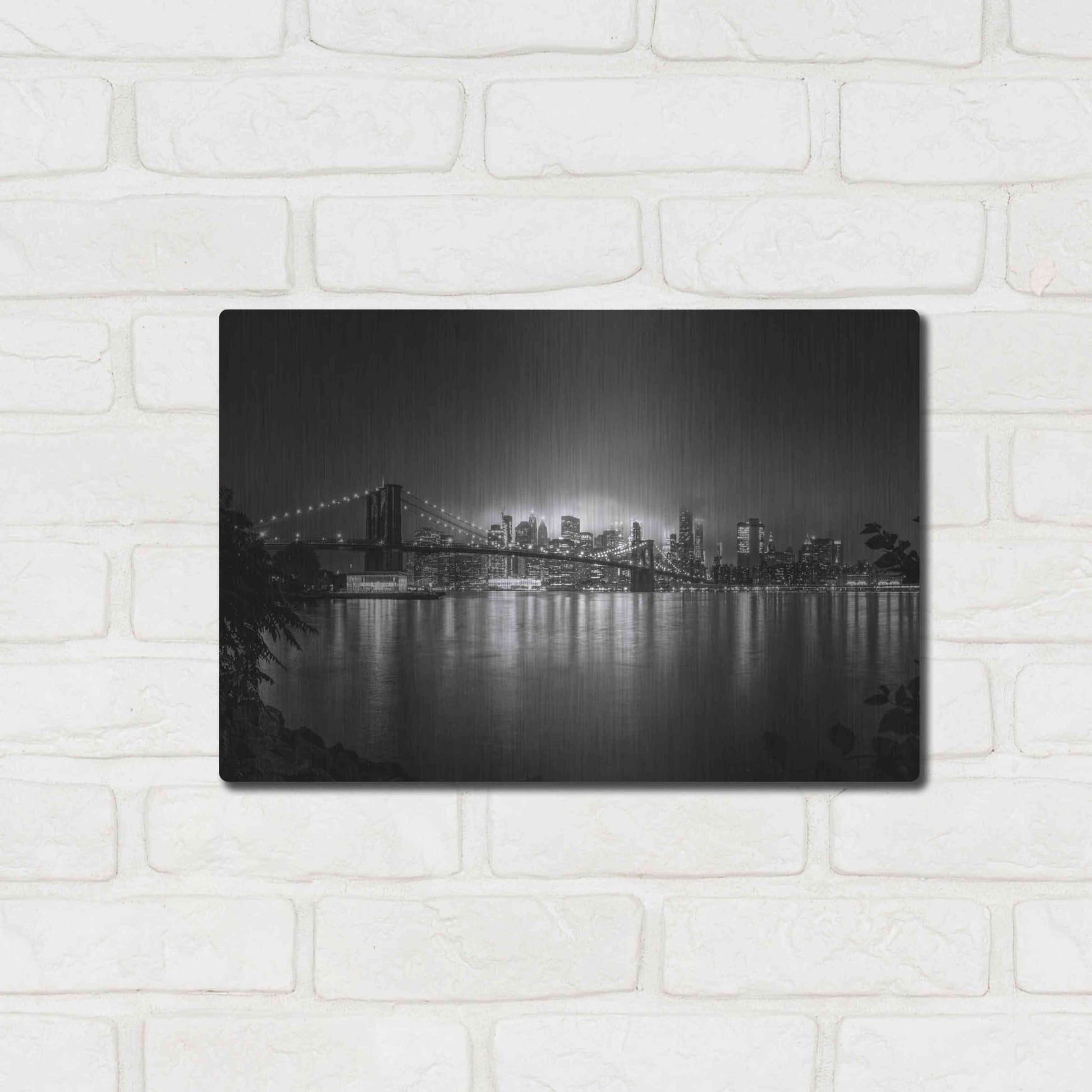 Luxe Metal Art 'Bright Lights of New York' by Nicklas Gustafsson, Metal Wall Art,16x12