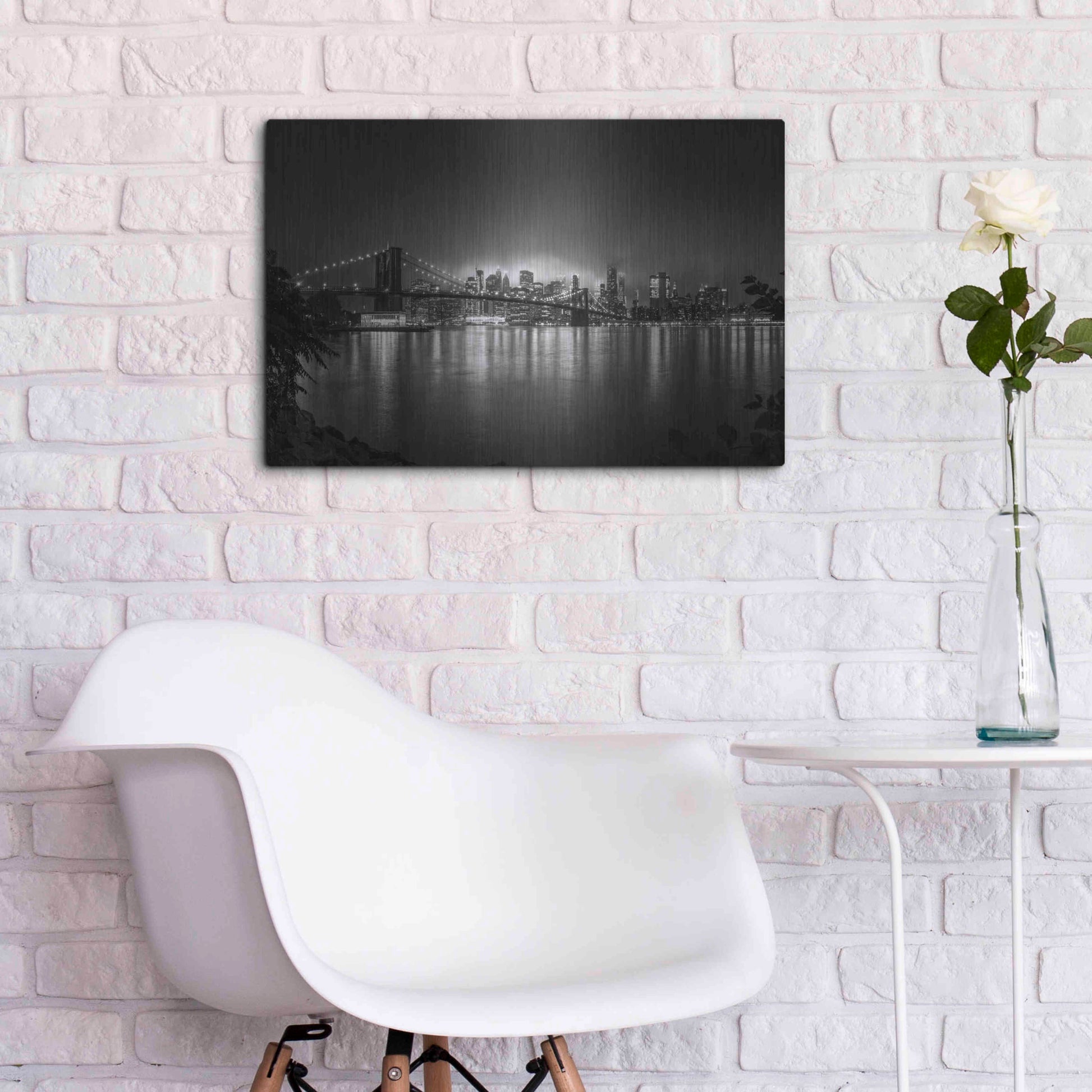 Luxe Metal Art 'Bright Lights of New York' by Nicklas Gustafsson, Metal Wall Art,24x16
