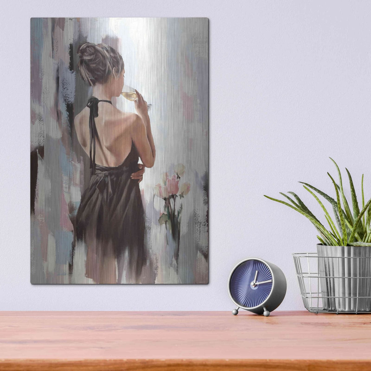 'Girl With Roses' by Alexander Gunin – Metal Wall Art, 12x16 room view