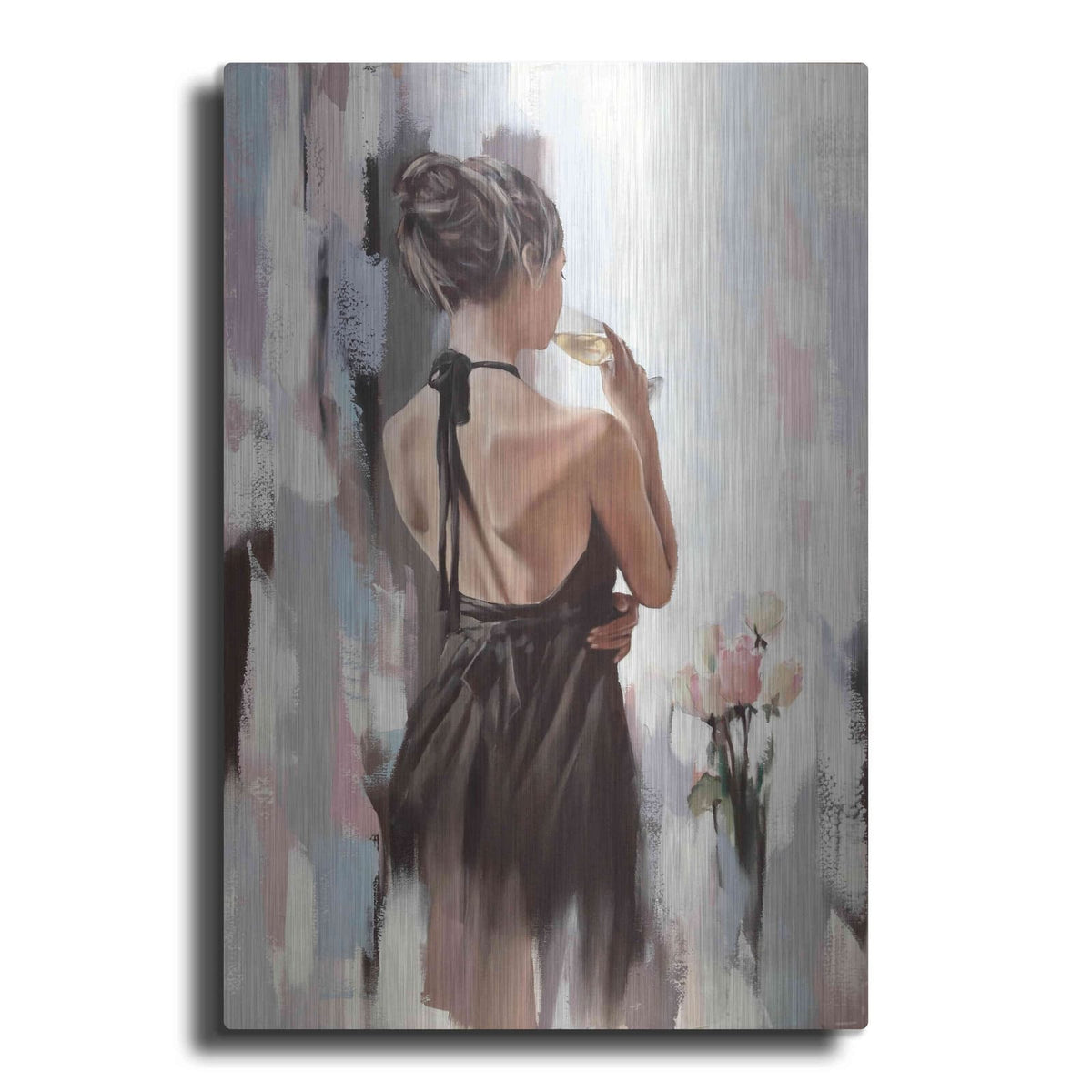 'Girl With Roses' by Alexander Gunin – Metal Wall Art