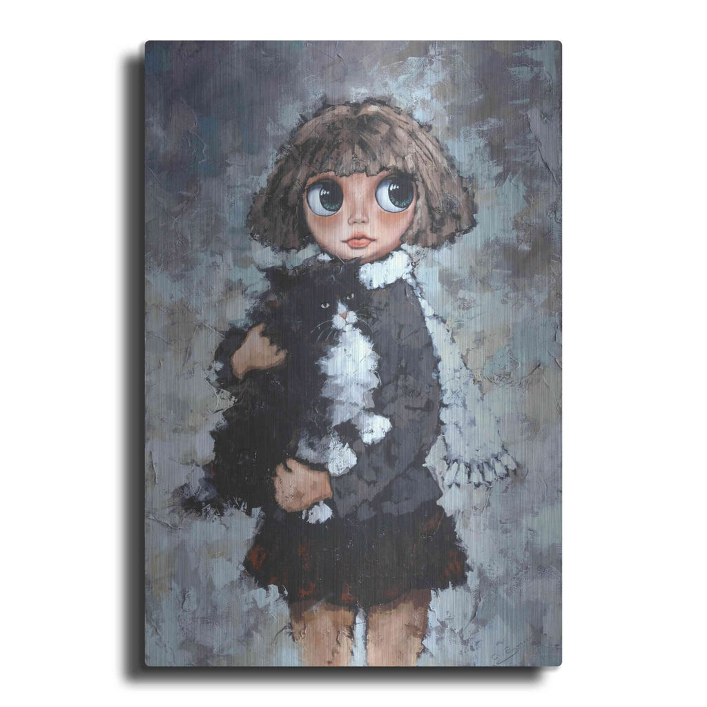 'Girl With Cat' by Alexander Gunin – Metal Wall Art