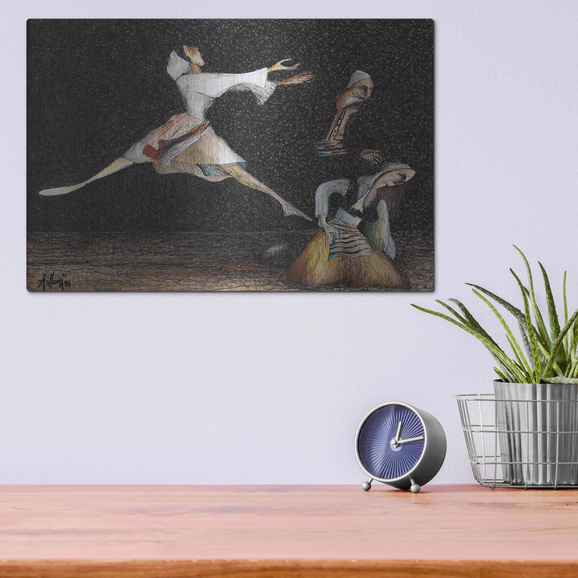 Luxe Metal Art 'Cuca e Maleve' by Samedin Asllani, Metal Wall Art,16x12