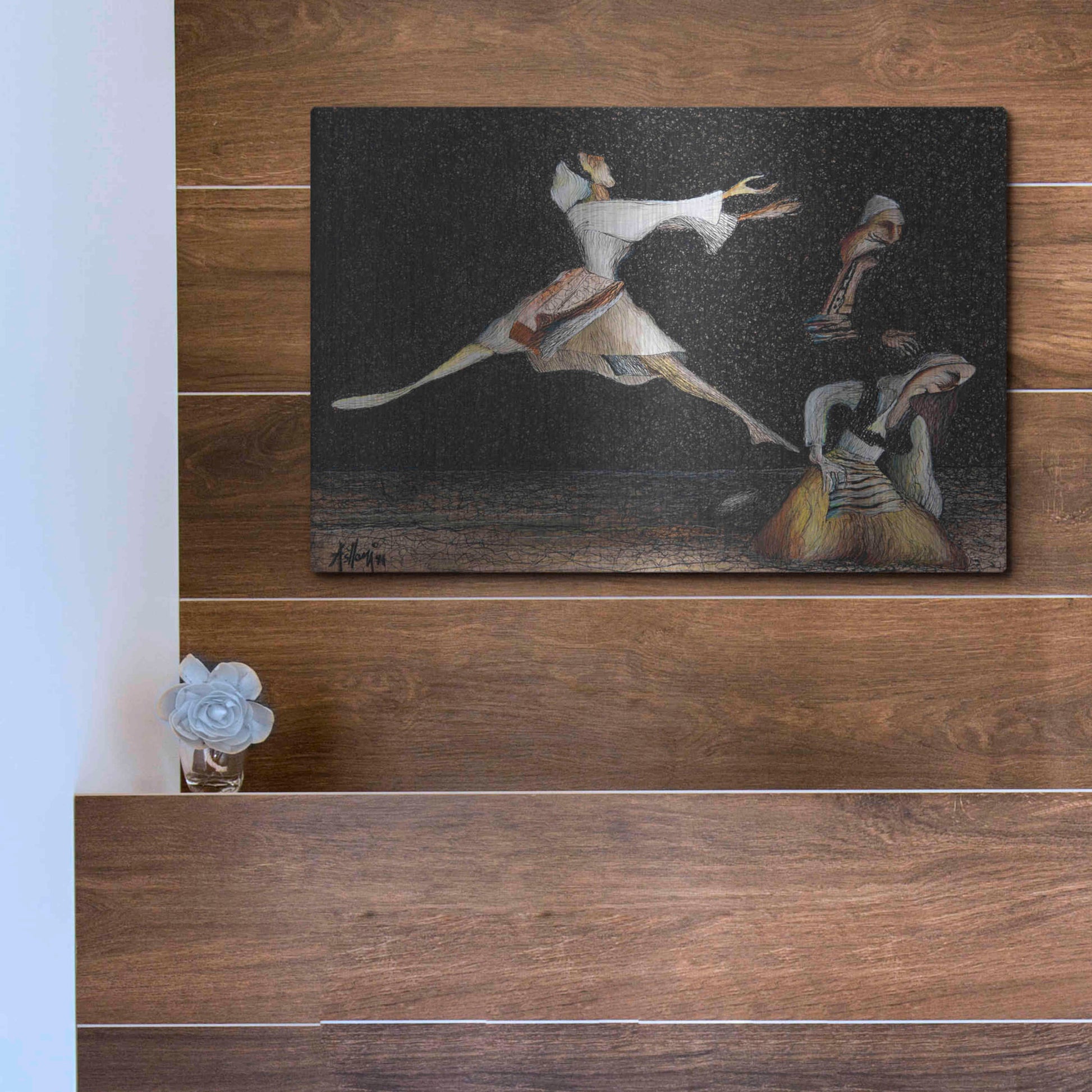 Luxe Metal Art 'Cuca e Maleve' by Samedin Asllani, Metal Wall Art,16x12