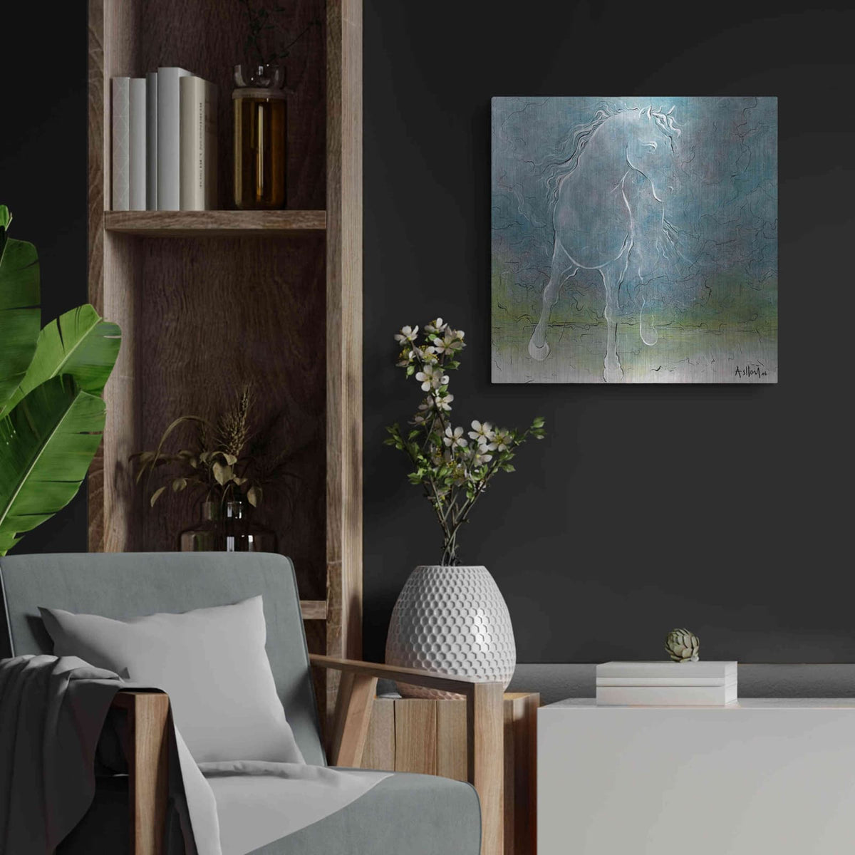 'And You' by Samedin Asllani – Metal Wall Art, 24x24 room view