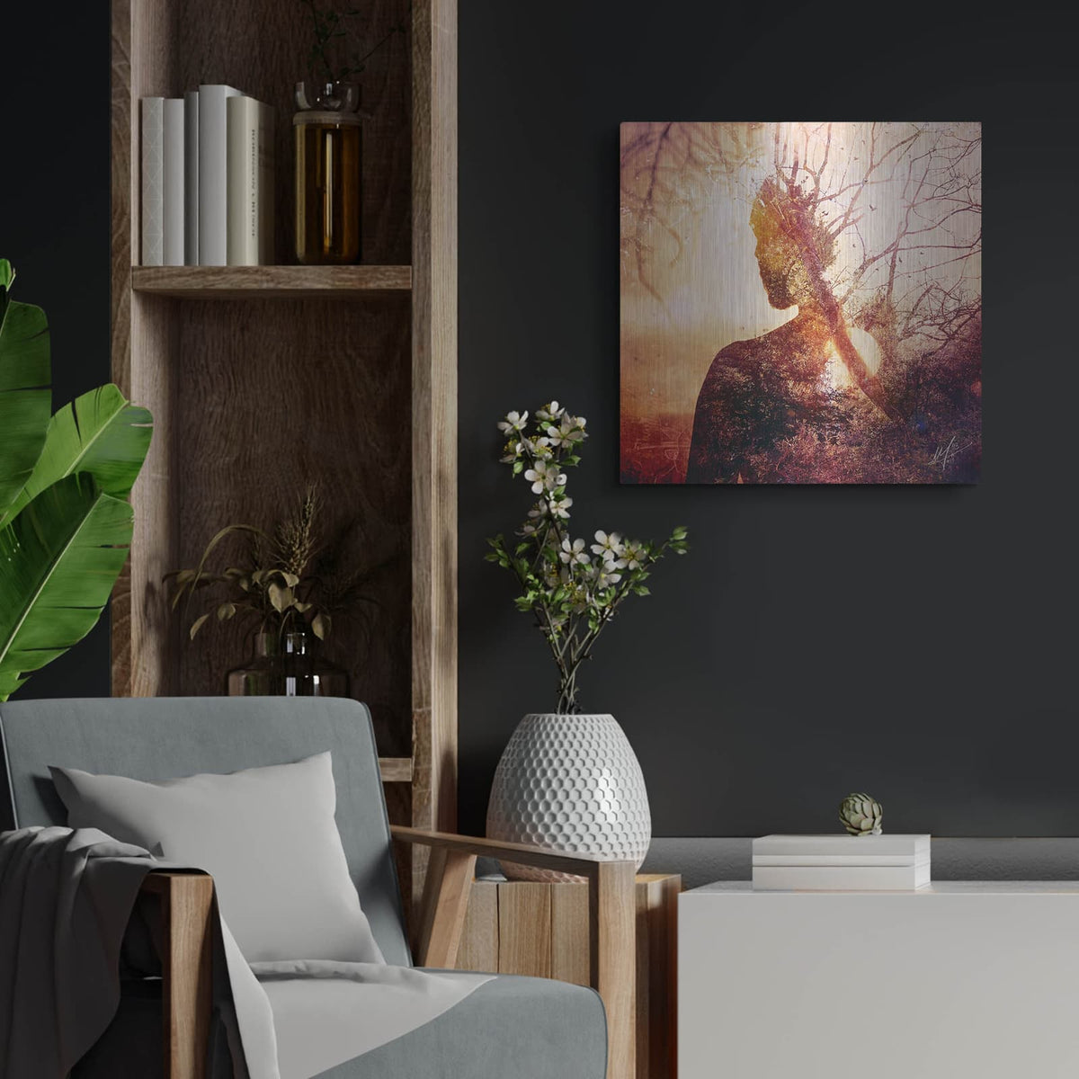 'Maps' by Mario Sanchez Nevado – Metal Wall Art, 24x24 room view