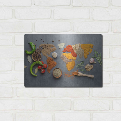 Luxe Metal Art 'Spicy World Map' by Luxe Portfolio, Metal Wall Art,16x12