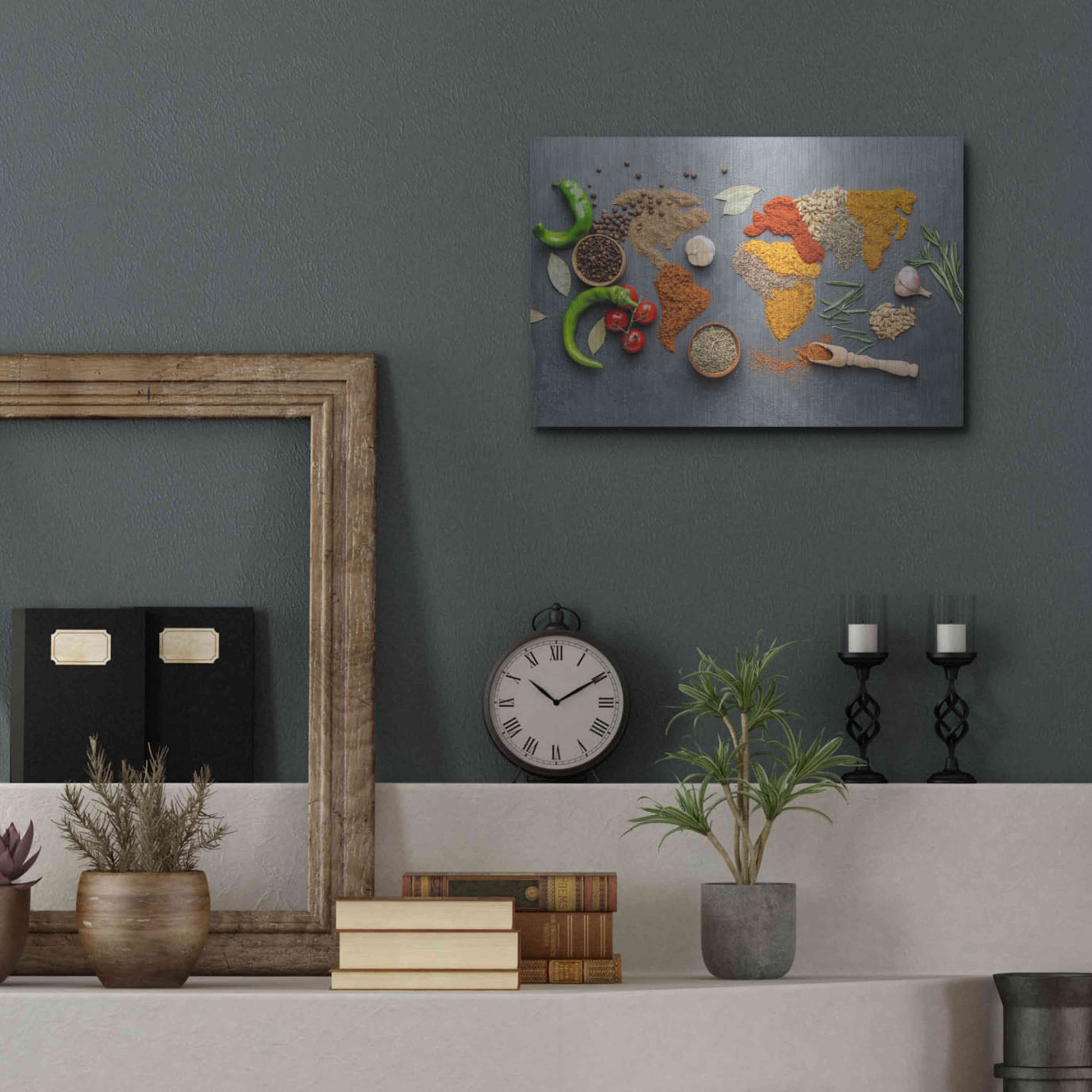 Luxe Metal Art 'Spicy World Map' by Luxe Portfolio, Metal Wall Art,16x12