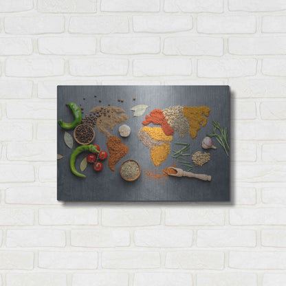Luxe Metal Art 'Spicy World Map' by Luxe Portfolio, Metal Wall Art,24x16