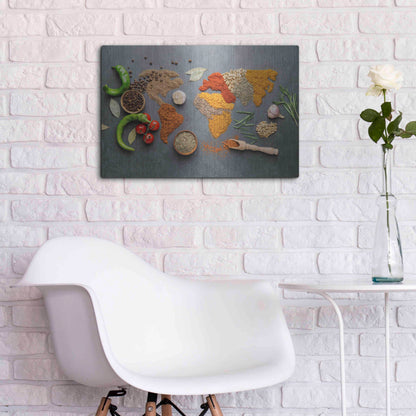 Luxe Metal Art 'Spicy World Map' by Luxe Portfolio, Metal Wall Art,24x16