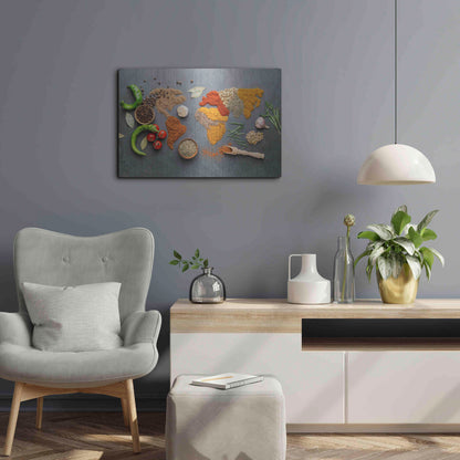 Luxe Metal Art 'Spicy World Map' by Luxe Portfolio, Metal Wall Art,24x16