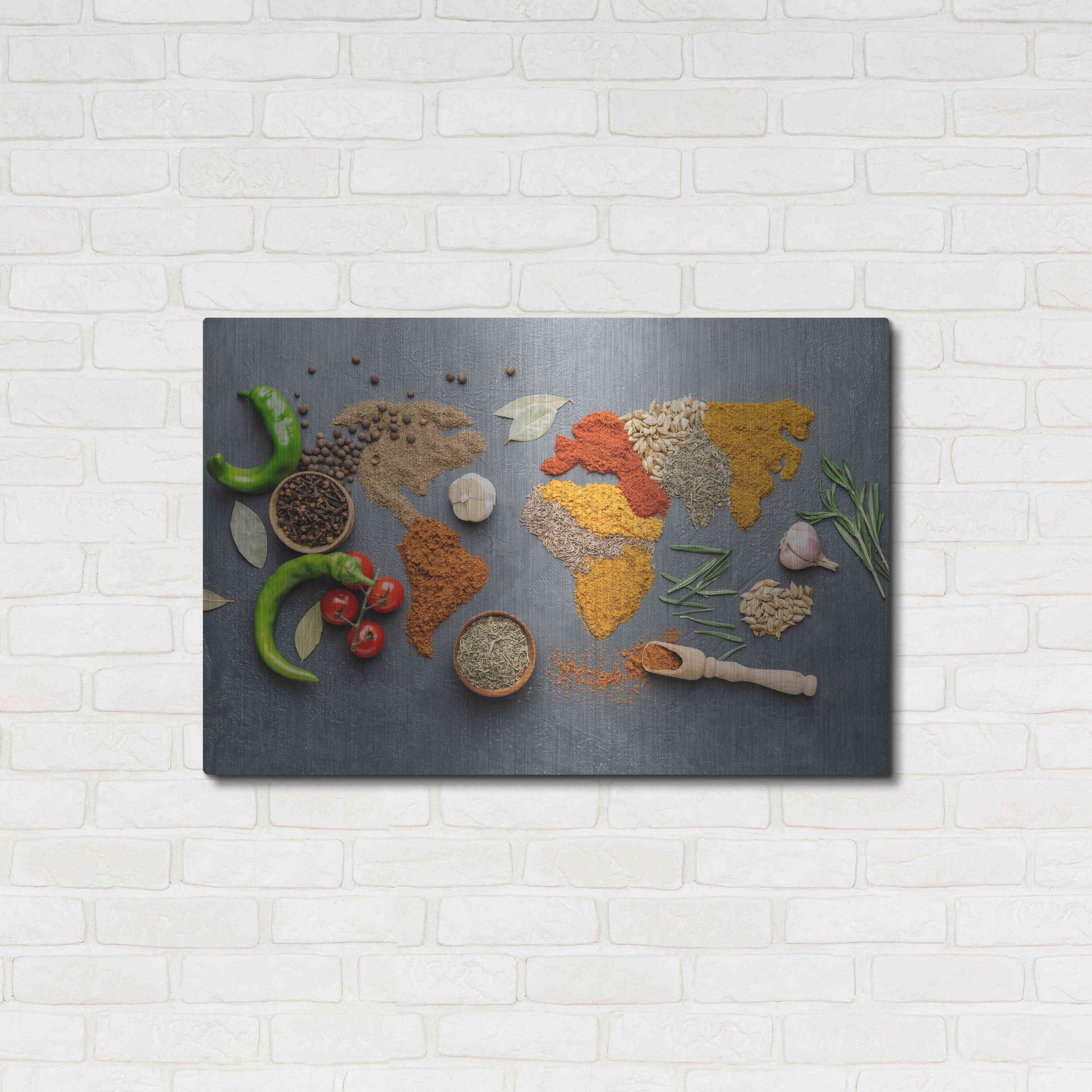 Luxe Metal Art 'Spicy World Map' by Luxe Portfolio, Metal Wall Art,36x24