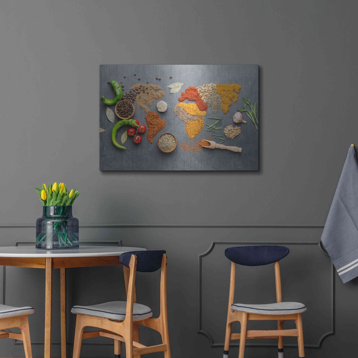 Luxe Metal Art 'Spicy World Map' by Luxe Portfolio, Metal Wall Art,36x24