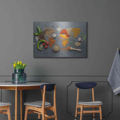 Luxe Metal Art 'Spicy World Map' by Luxe Portfolio, Metal Wall Art,36x24