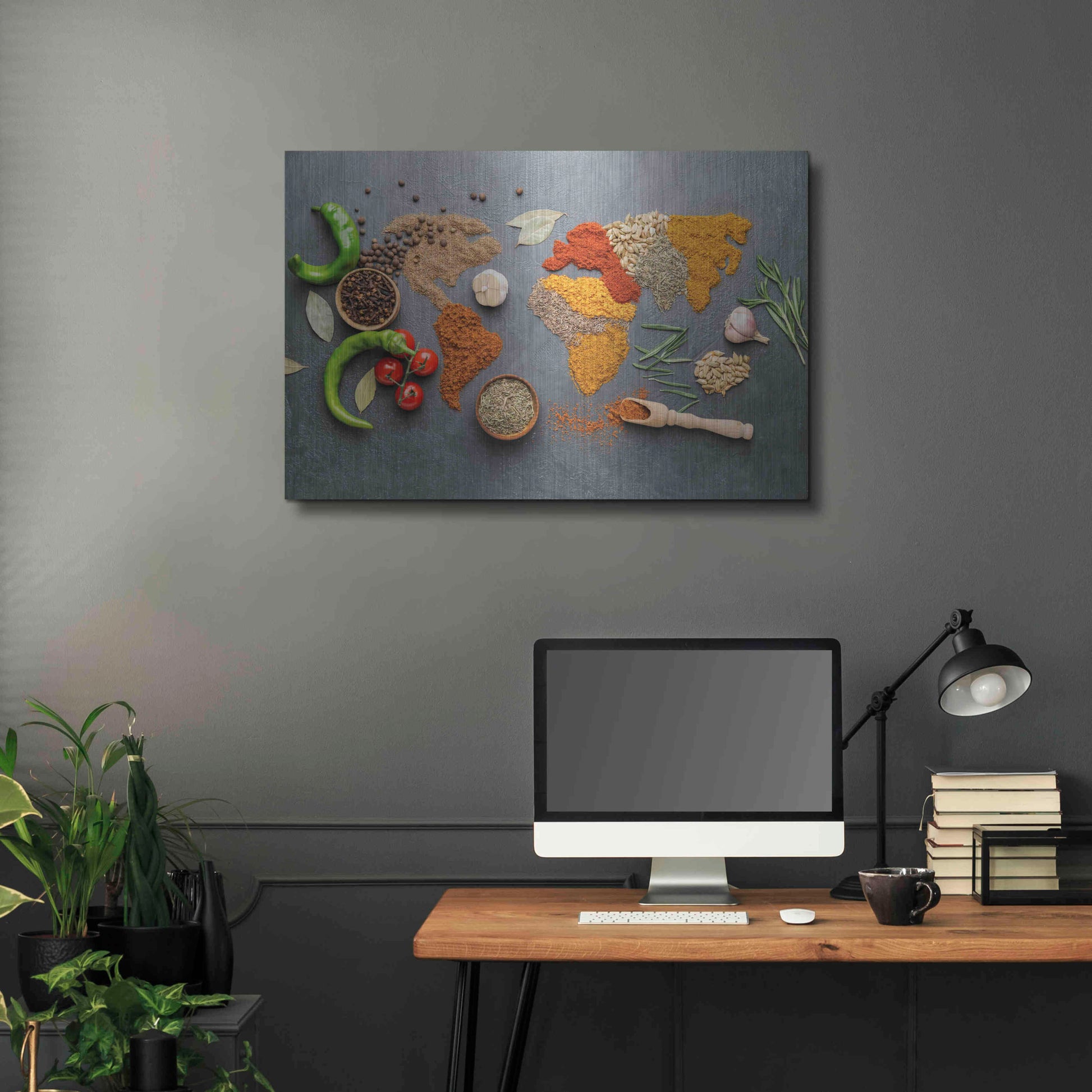 Luxe Metal Art 'Spicy World Map' by Luxe Portfolio, Metal Wall Art,36x24