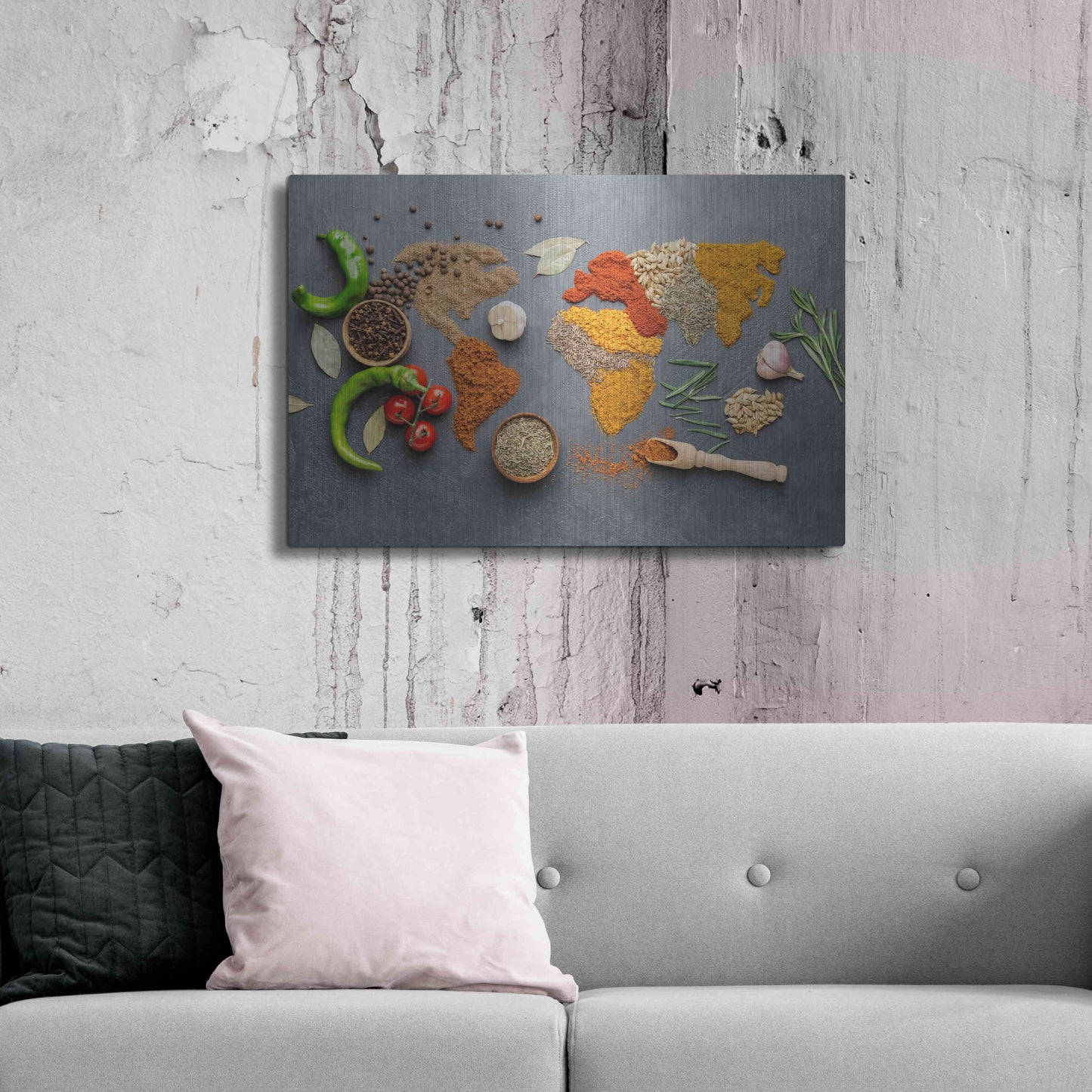 Luxe Metal Art 'Spicy World Map' by Luxe Portfolio, Metal Wall Art,36x24