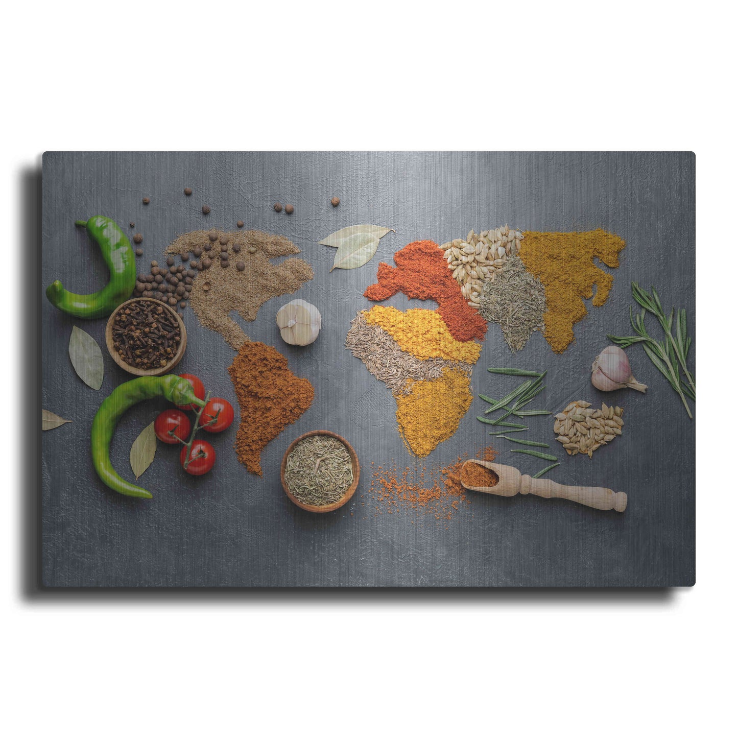 Luxe Metal Art 'Spicy World Map' by Luxe Portfolio, Metal Wall Art