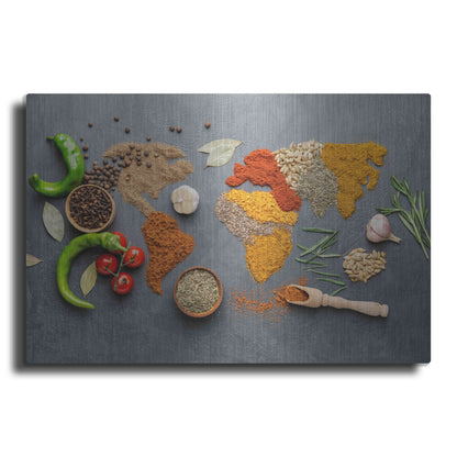 Luxe Metal Art 'Spicy World Map' by Luxe Portfolio, Metal Wall Art