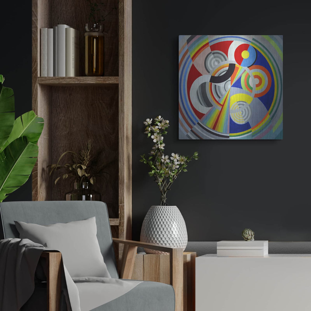 'Rythme n1' by Robert Delaunay – Metal Wall Art, 24x24 room view