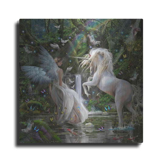Luxe Metal Art 'Garden Of Delights Unicorn' by Enright, Metal Wall Art