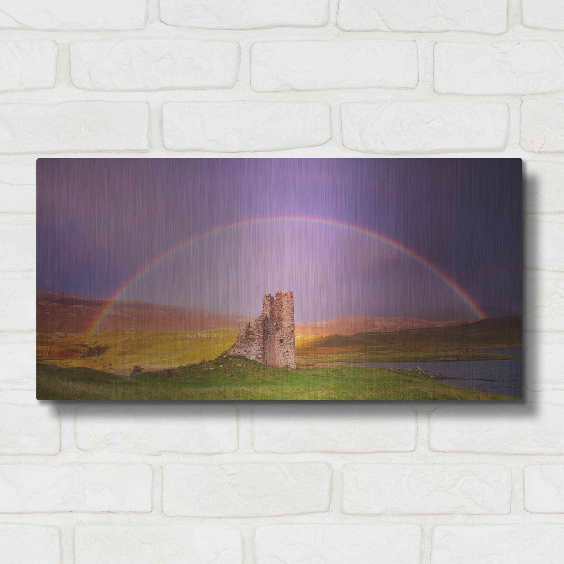 Luxe Metal Art 'Ardvreck Castle' by Everlook Photography, Metal Wall Art,24x12