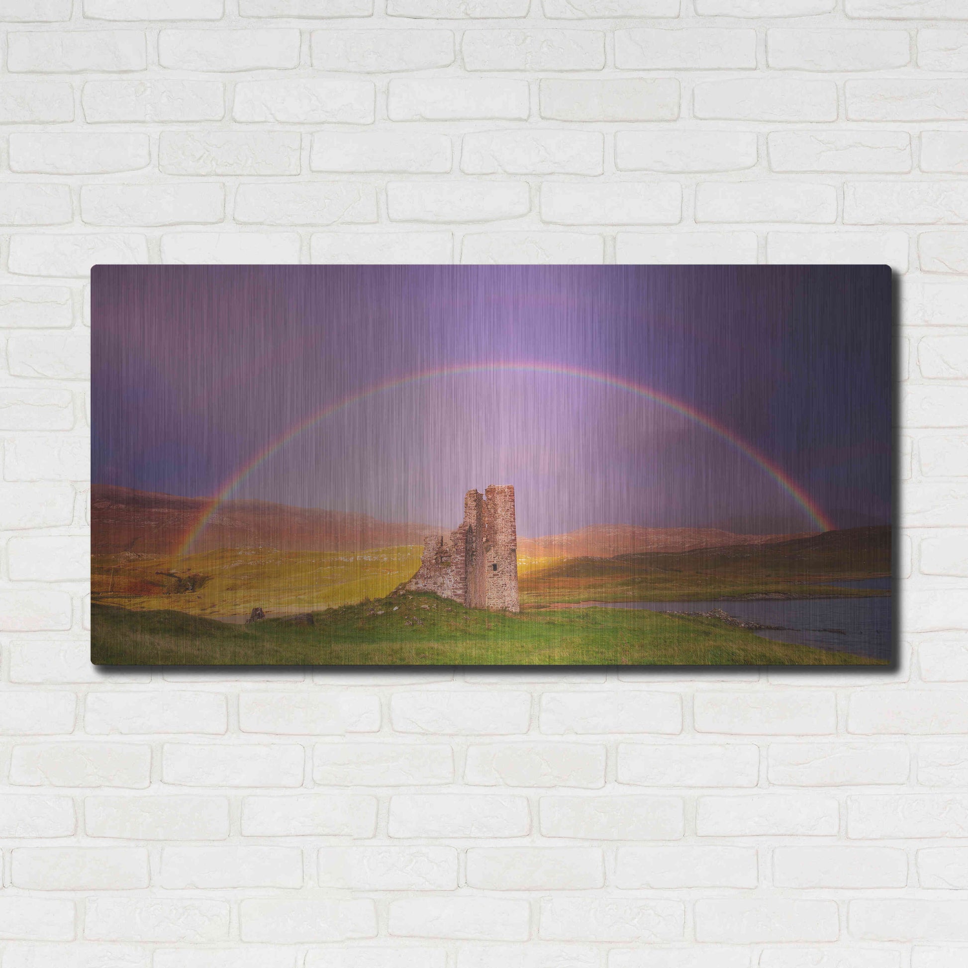 Luxe Metal Art 'Ardvreck Castle' by Everlook Photography, Metal Wall Art,48x24