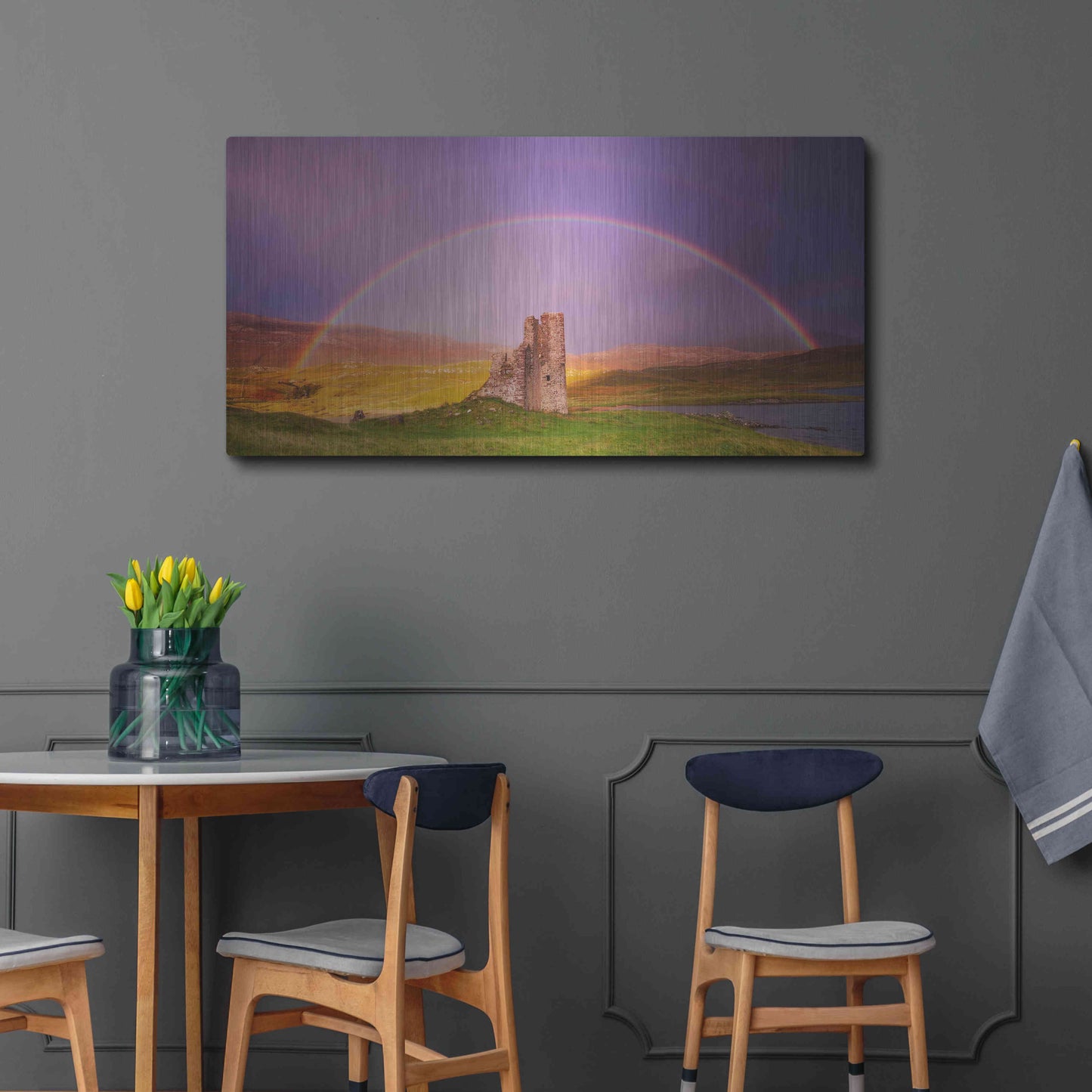 Luxe Metal Art 'Ardvreck Castle' by Everlook Photography, Metal Wall Art,48x24