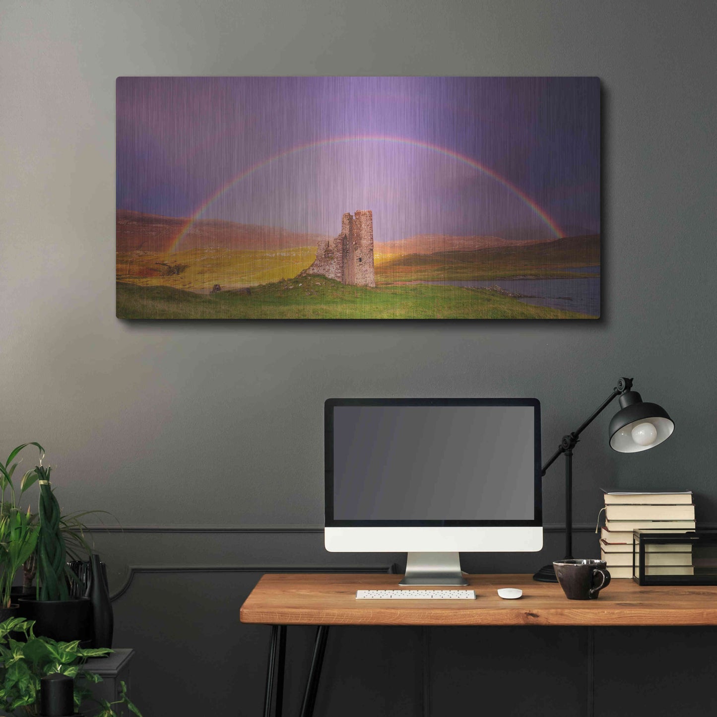 Luxe Metal Art 'Ardvreck Castle' by Everlook Photography, Metal Wall Art,48x24