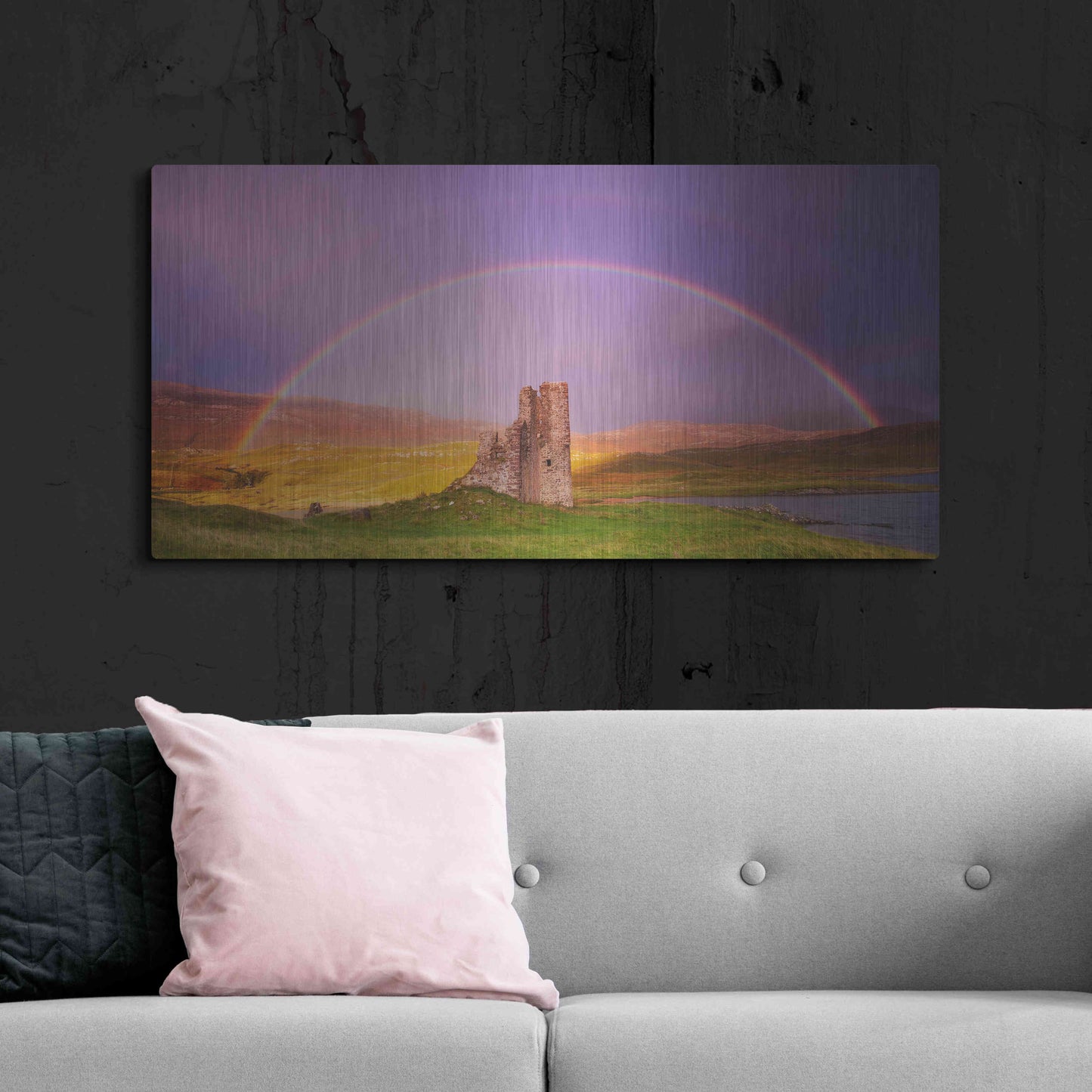 Luxe Metal Art 'Ardvreck Castle' by Everlook Photography, Metal Wall Art,48x24