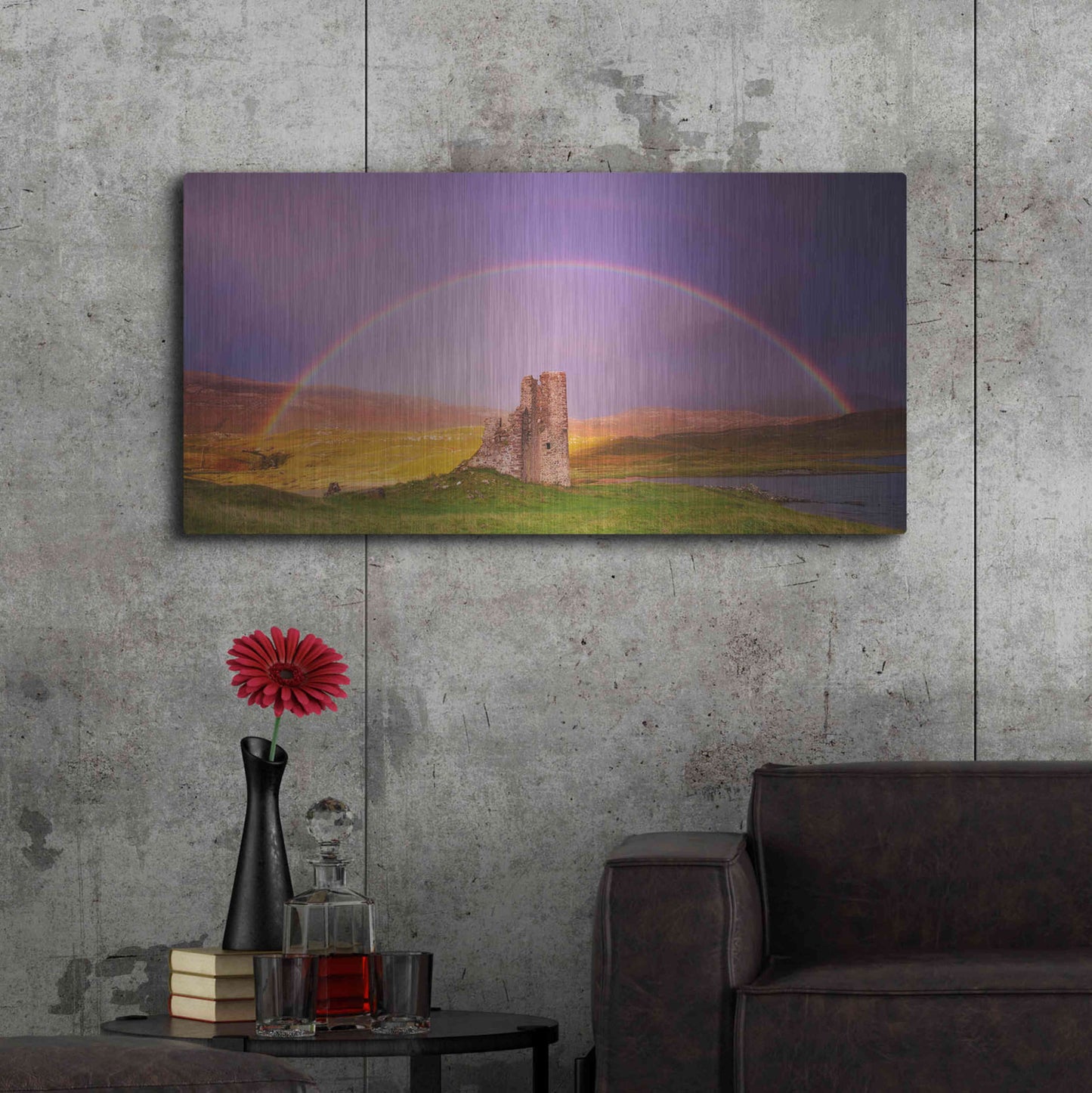 Luxe Metal Art 'Ardvreck Castle' by Everlook Photography, Metal Wall Art,48x24