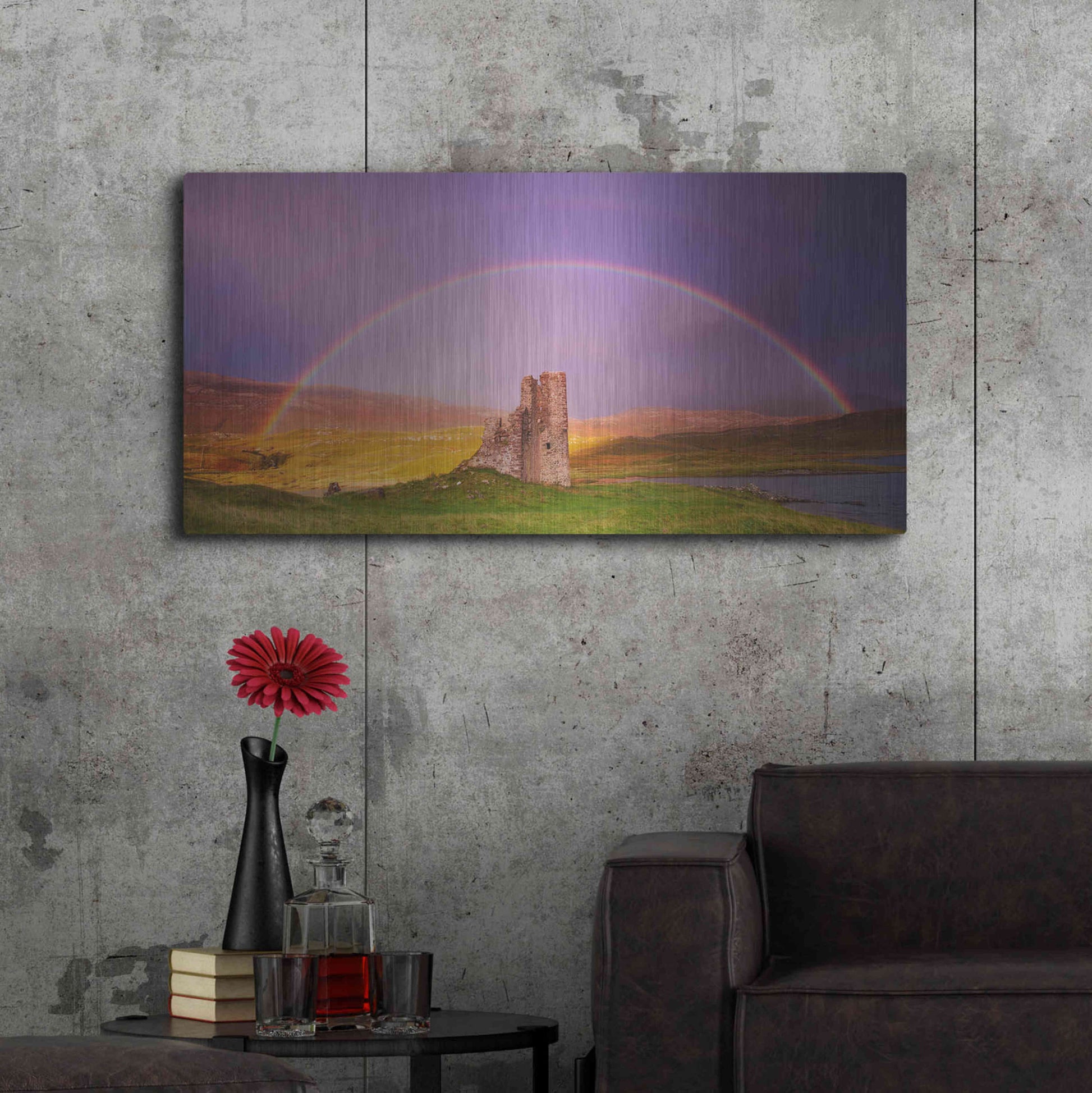 Luxe Metal Art 'Ardvreck Castle' by Everlook Photography, Metal Wall Art,48x24