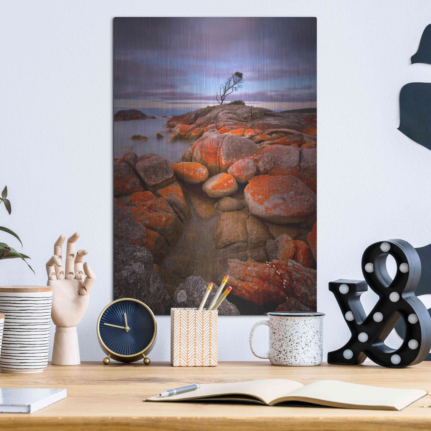 Luxe Metal Art 'Binalong Bay' by Everlook Photography, Metal Wall Art,12x16